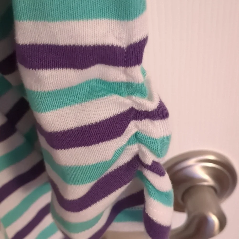 Blair Teal & Purple Striped 3/4 Sleeve Top - 3X